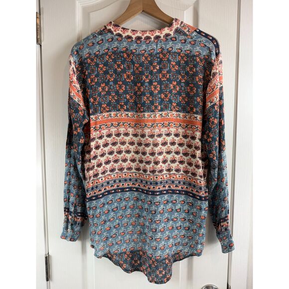 Free People Women's Caravan Patchwork Printed Button Front Shirt Size XS - Picture 5 of 12